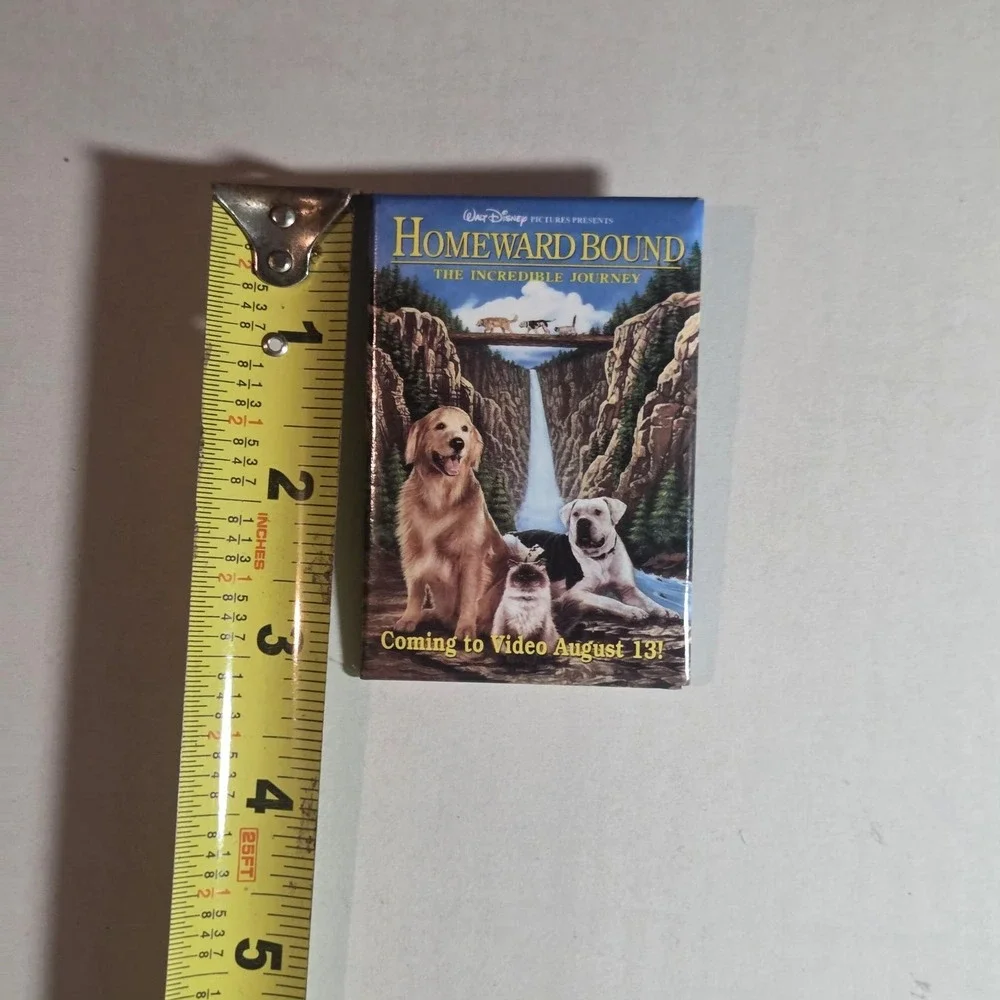 Vintage 1993 Disney Homeward Bound Movie Video Promo Pinback Button Badge Dogs
